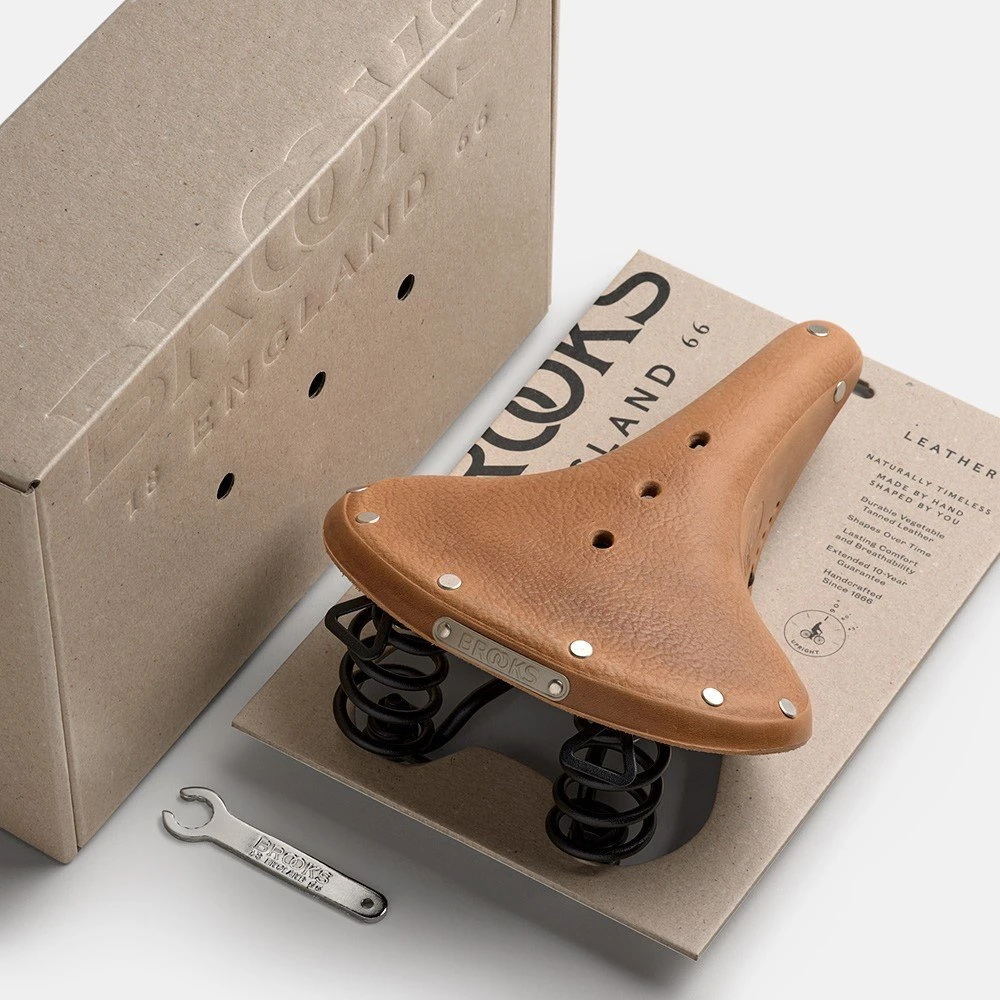 Brooks BROOKS B67 SOFTENED balnelis, tamsiai ruda spalva, plieniniai lankai, svoris 850 g, linija Leather (NEW)