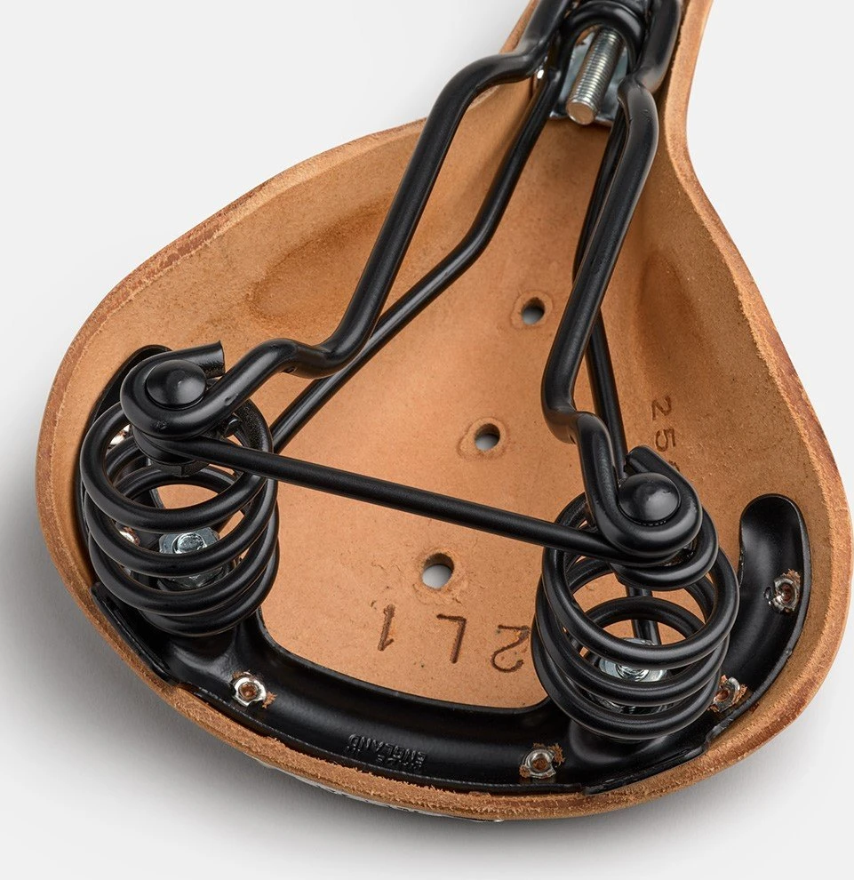 Brooks BROOKS FLYER SHORT balnelis, Honey, plieniniai lankai, svoris 800g, linija Leather (NAUJAS)