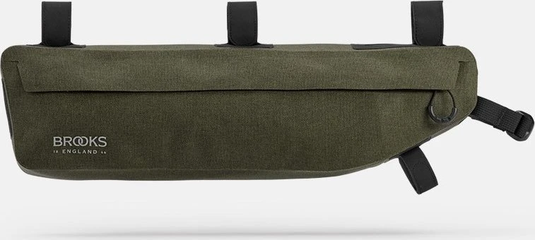 Brooks Krepšys ant rėmo BROOKS SCAPE FRAME BAG, purvo žalios spalvos, talpa 3L, tvirtinamas dirželiais, vandeniui atsparus (NAUJAS)