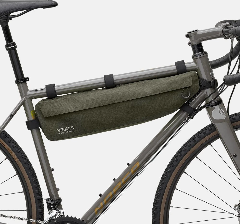 Brooks Krepšys ant rėmo BROOKS SCAPE FRAME BAG LARGE, purvo žalia, talpa 3,5 L, tvirtinimas ant dirželių, vandeniui atsparus (NAUJAS)