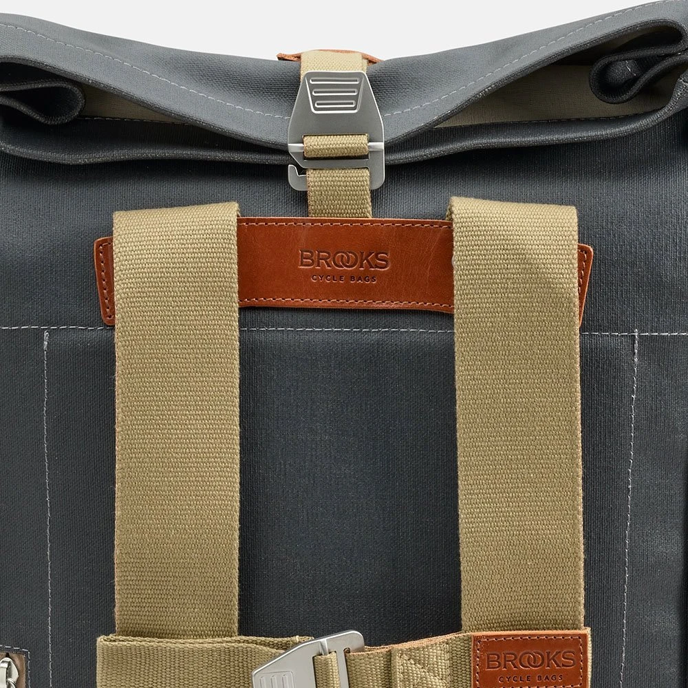Brooks Kuprinė BROOKS PICKWICK COTTON CANVAS, Pilkas/Honey, Talpa 26L, Vandeniui atspari medvilnė (NEW)