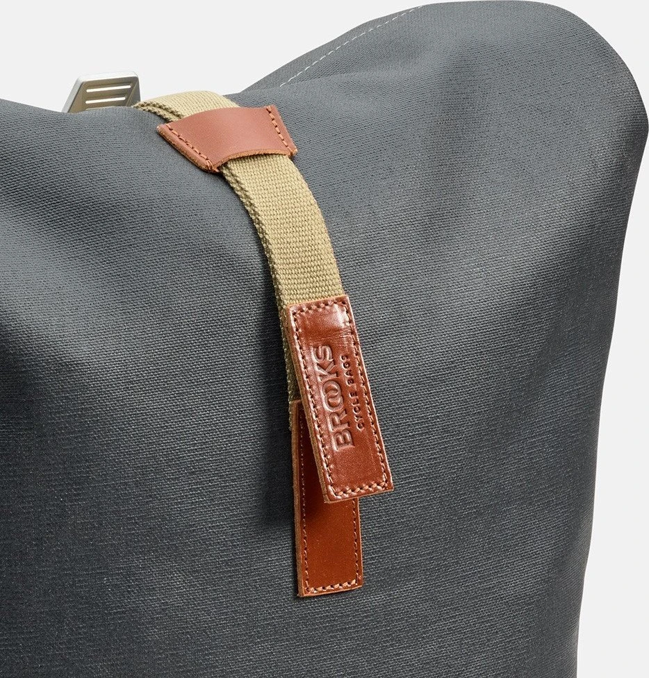 Brooks Kuprinė BROOKS PICKWICK COTTON CANVAS, Pilkas/Honey, Talpa 26L, Vandeniui atspari medvilnė (NEW)
