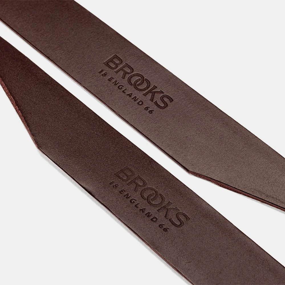 Brooks BROOKS LEATHER REPLACEMENT TAPE rankenų juostelės, Ruda, Rauginta oda, Skirta modeliui Slender, 2,5 mm (NAUJAS 2025)