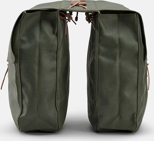 Brooks Sakwy BROOKS BRICK LANE PANNIERS, Šalavijų žalia/Medaus, Talpa 2x15L, Tvirtinimas ant dirželių, Rūdyta oda (NAUJIENA)