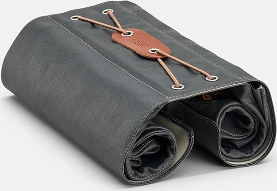 Brooks Sakwy BROOKS BRICK LANE PANNIERS, pilka/medaus, talpa 2x15L, tvirtinimas ant diržų, rauginta oda (NEW)