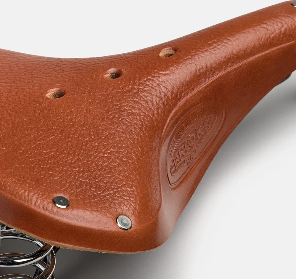 Dviračio balnas Brooks B 67 rudas 205x73mm