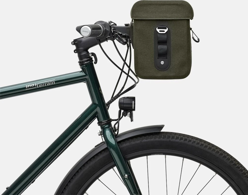Brooks Vairaračio krepšys BROOKS SCAPE HANDLEBAR CASE, purvo žalia, talpa 8L, Klick Fix sistema, atsparumas vandeniui IPX4 (NAUJAS)