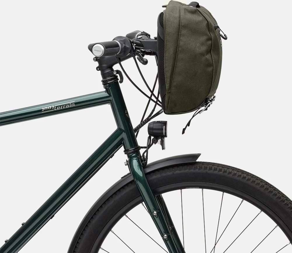 Brooks Vairuoklio krepšys BROOKS SCAPE HANDLEBAR COMPACT BAG, Purvo žalia, Talpa 10 L, Klick Fix® sistema, Vandeniui atsparus (NAUJAS)