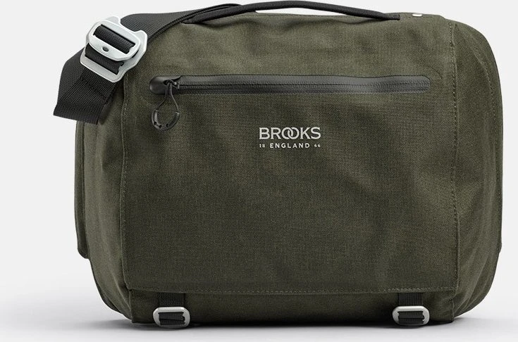Brooks Vairuoklio krepšys BROOKS SCAPE HANDLEBAR COMPACT BAG, Purvo žalia, Talpa 10 L, Klick Fix® sistema, Vandeniui atsparus (NAUJAS)