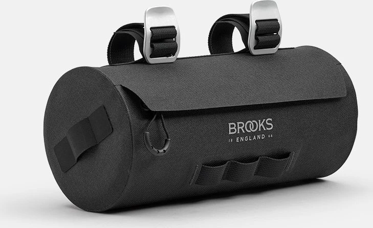 Brooks Vairuoklio krepšys BROOKS SCAPE HANDLEBAR POUCH, juodos spalvos, talpa 3L, tvirtinimas dirželiais, atsparus vandeniui (NAUJAS)