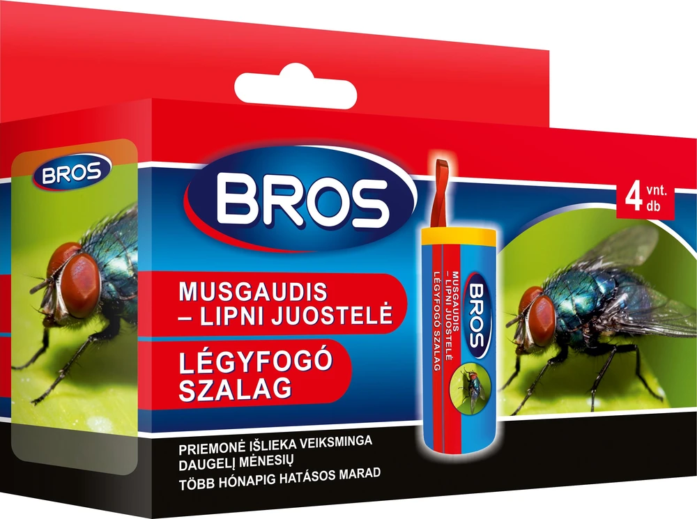 Lipni juosta Bros, musėms gaudyti, 4 vnt