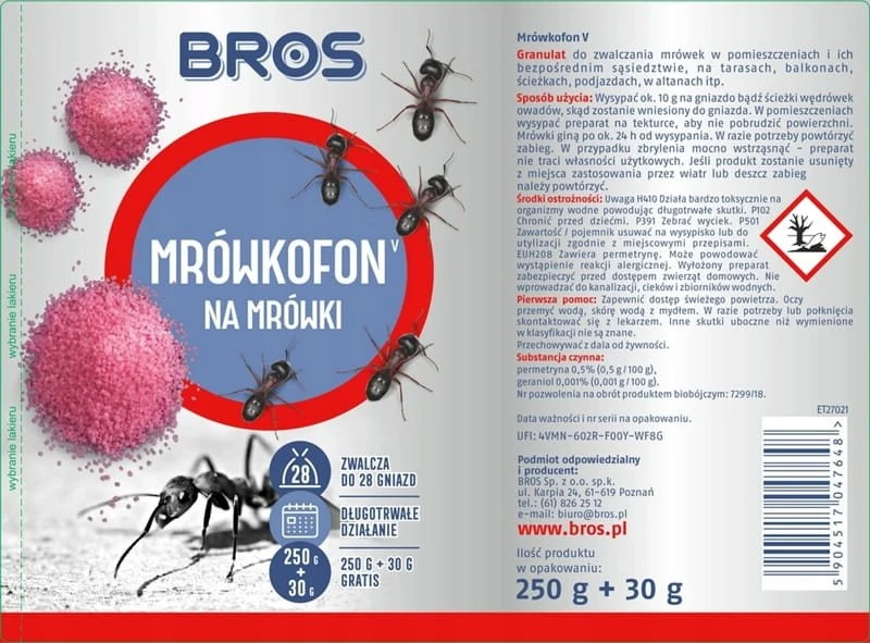 Bros milteliai nuo skruzdėlių, 250 g