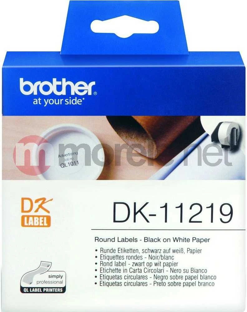 Brother DK-11219 Apvalios etiketės Balta