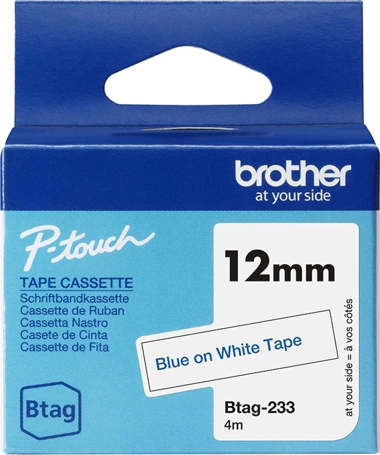 Brother BTAG-233 | Mėlyna on Baltas | Btag