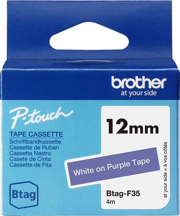 Brother BTAG-F35 | Baltas on Violetinė | Btag