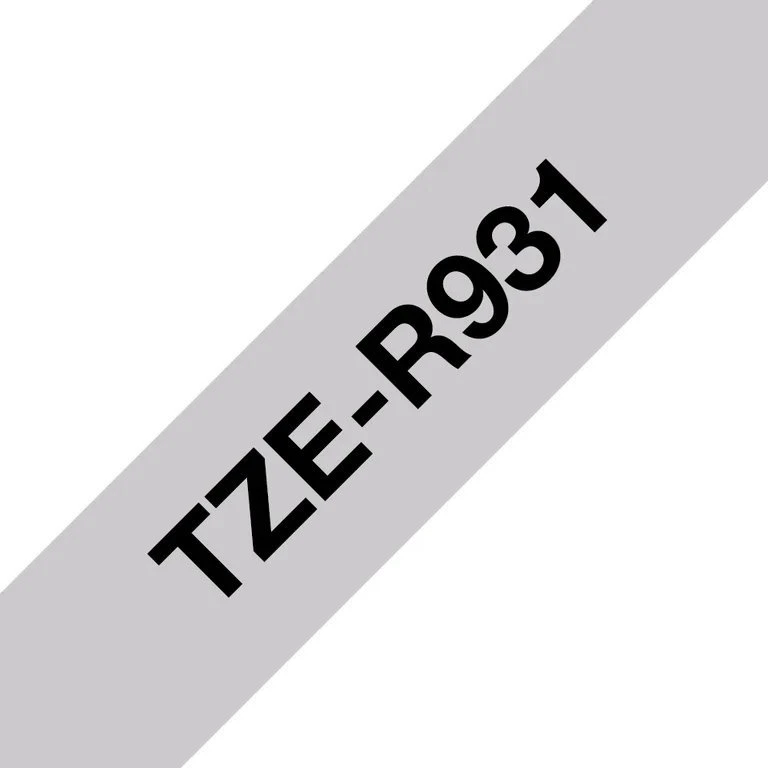 BROTHER TZER931 12MM Juodas ON Sidabrinis RIBBON TAPE