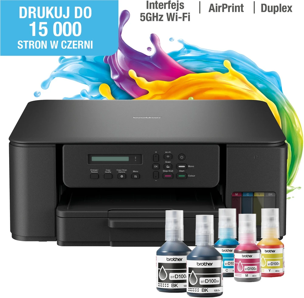 Spausdintuvas Brother | DCP-T530DW | Inkjet | Spalvotas | A4 | Wi-Fi | Juodas