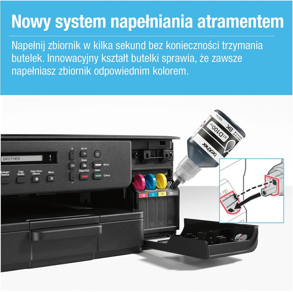 Spausdintuvas Brother | DCP-T530DW | Inkjet | Spalvotas | A4 | Wi-Fi | Juodas
