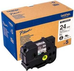 BROTHER HGEM951V5 24MM Juodas ON Matinis Sidabrinis - 5 PACK
