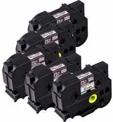 BROTHER HGEM951V5 24MM Juodas ON Matinis Sidabrinis - 5 PACK