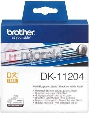 Brother DK-11204 juosta (juoda ant balto)