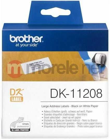 Brother DK-11208 juosta (juoda ant balto)