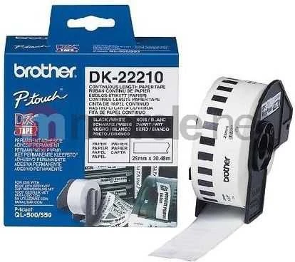 Brother Brolis | DK-22210 ištisinio ilgio popierinė etiketė | Baltas | DK | 29 mm | 30,5 m
