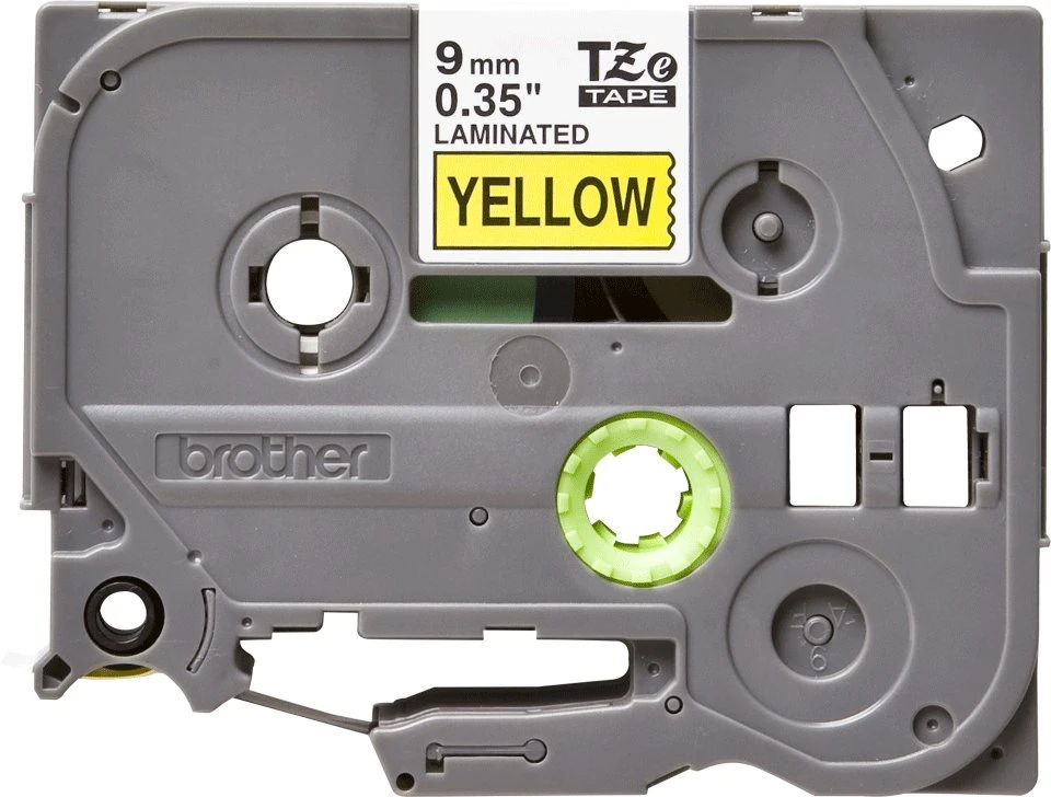 Brother Labelling Tape 9mm, Juodas on yellow, TZe, Pilkas, Thermal transfer, Philippines,