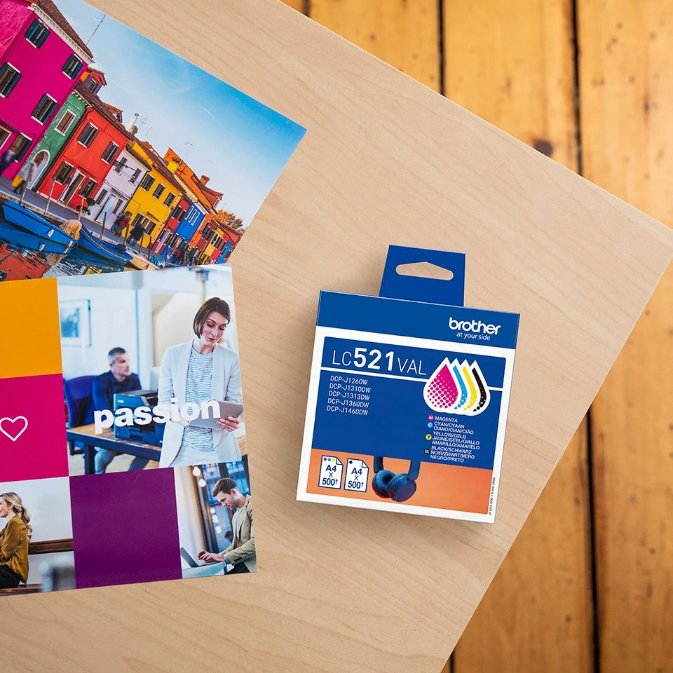 Brother LC521VAL | Ink Cartridge | Juodas, Cyan, Magenta,Geltona