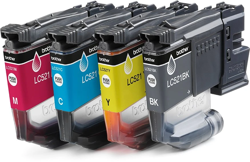 Brother LC521VAL | Ink Cartridge | Juodas, Cyan, Magenta,Geltona