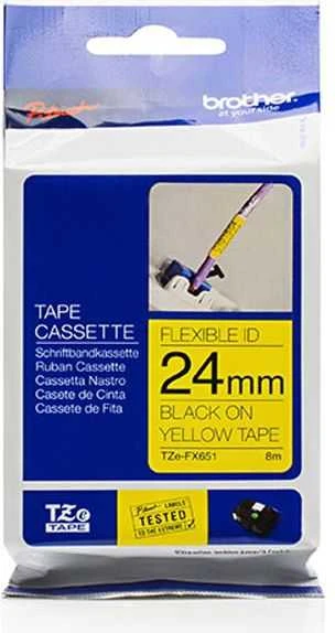BROTHER TZEFX651 24 Juodas ON Geltonas FLEX