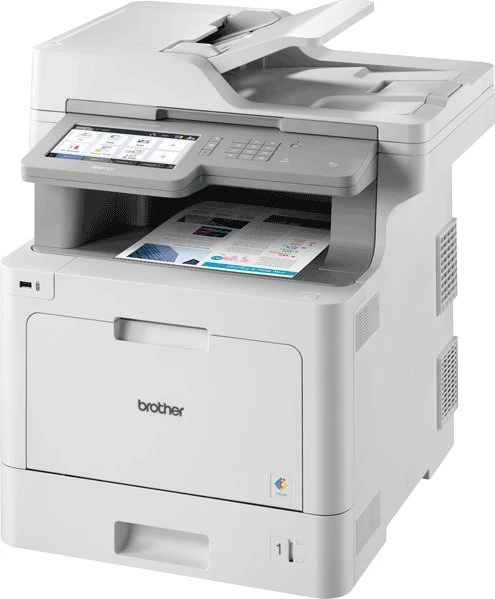 Spausdintuvas BROTHER MFC-L9570CDW SPALVOTAS LAZERINIS AIO SIUZINYNAS, ADF, DVIPUSIS spausdinimas, LAN-1GBE, WIFI, NFC, 1GB, 31 P./MIN.