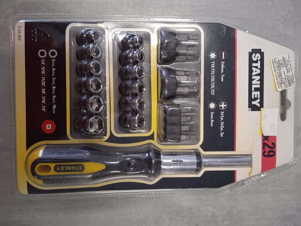 Stanley Brother reketinis atsuktuvas + 29 antgaliai ir galvutės