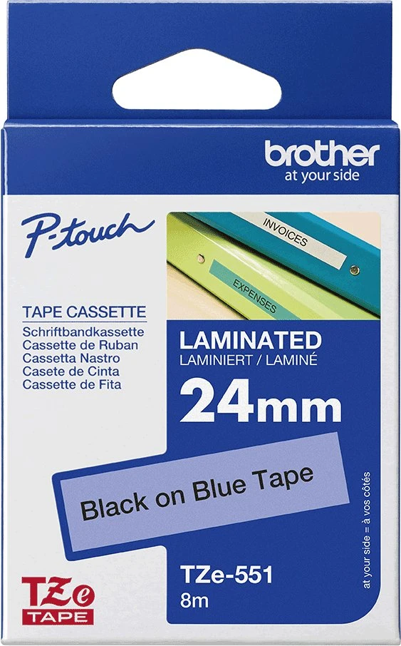 Brother Tape Juodas on Mėlyna 24mm (TZE551)