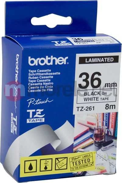 Brother taśma balta TZ-261 nadruk juoda