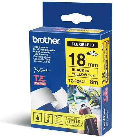 Brother BROLIS TZEFX641 18 Juodas ON Geltonas FLEX