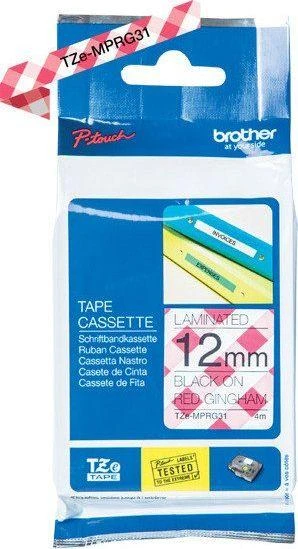 Brother BROLIS TZEMPRG31 12 Juodas ON Raudonas GINGHAM