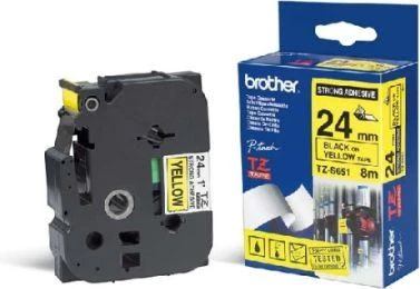 BROTHER TZES651 24 Juodas ON Geltonas STR.