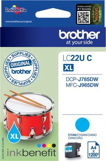 Brother LC-22UC | Rašalo kasetė | Žydra spalva