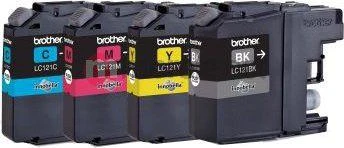 Brother LC-121 Multipack Ink Cartridge, Juodas, Cyan, Magenta, Geltona