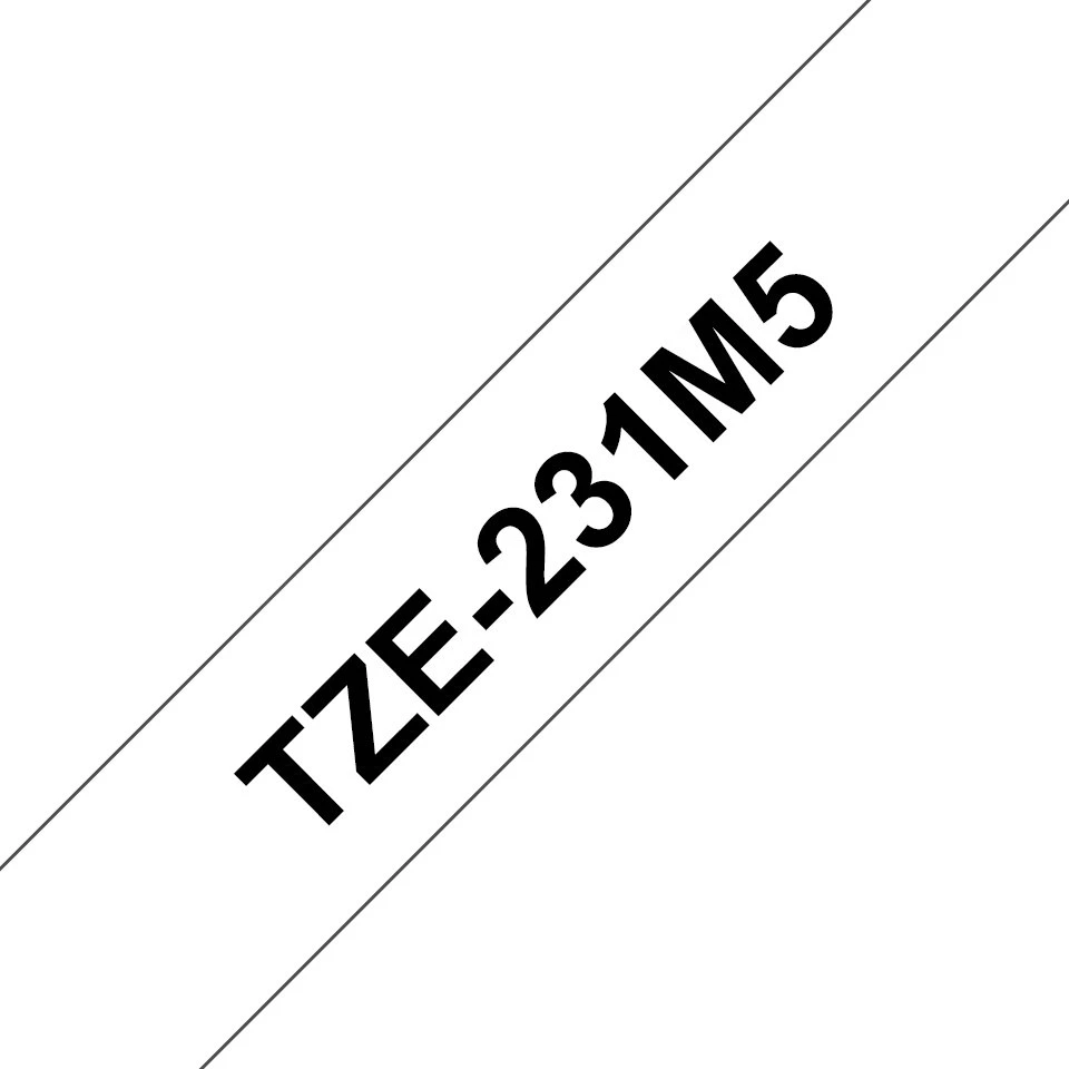 BROTHER TZE-231 Juodas ON Baltas 12 MM MULTIPACK JUOSTŲ (5 PAKUOTĖS)