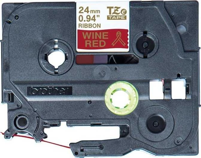 Brother TZE-RW54, PT-P900W, PT-H500, PT-P750W, PT-P950NW, PT-D600VP, PT-D800W, Aukso spalvos, Terminio pernešimo popierius, Raudona, Brother, 2,4 cm