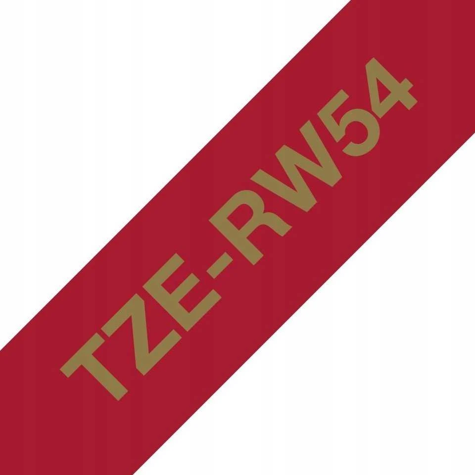Brother TZE-RW54, PT-P900W, PT-H500, PT-P750W, PT-P950NW, PT-D600VP, PT-D800W, Aukso spalvos, Terminio pernešimo popierius, Raudona, Brother, 2,4 cm