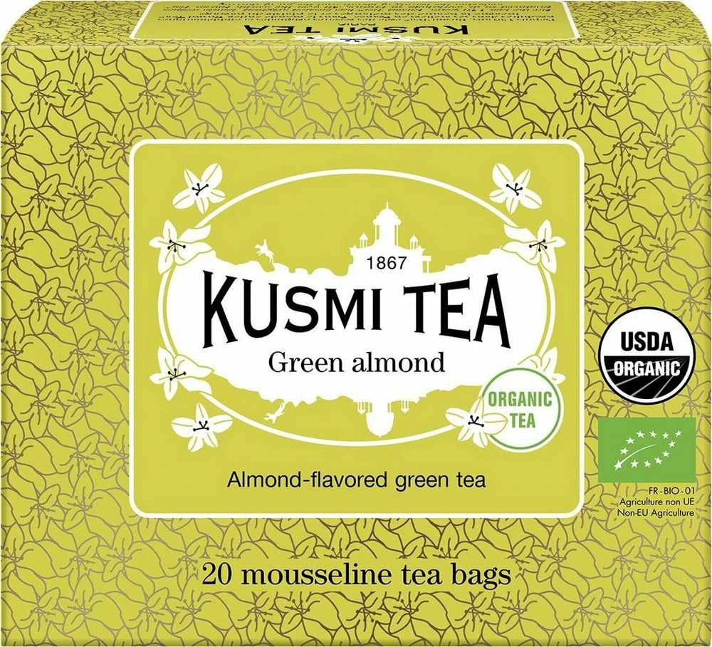 Kusmi Tea Green Almond žaliosios arbatos pakuotė