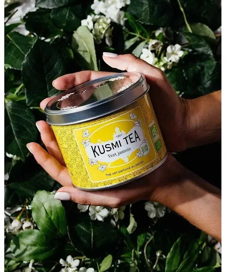 Organic žalias tea Kusmi Tea Žalias Jasmine, 90 g (in a metal tin)