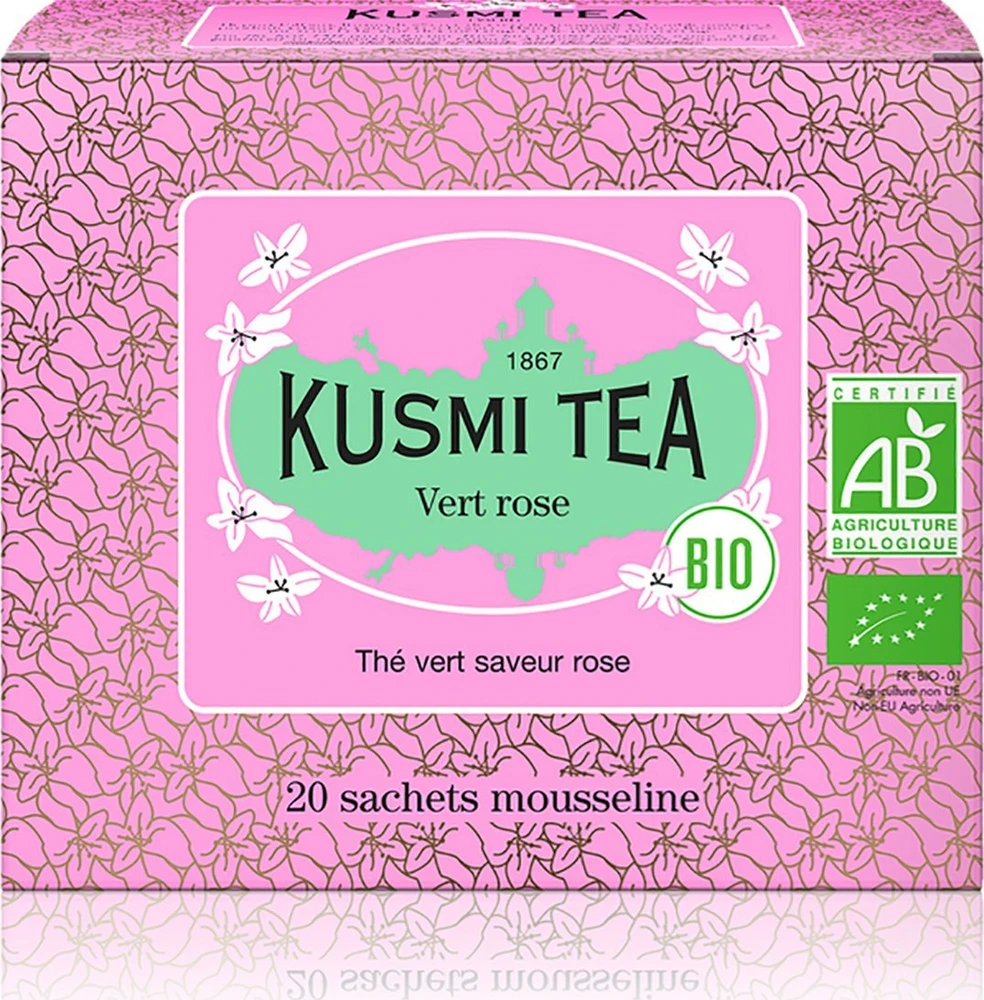 Brown House Tea Kusmi Tea - Žalias rose BIO 20 Tea Bags