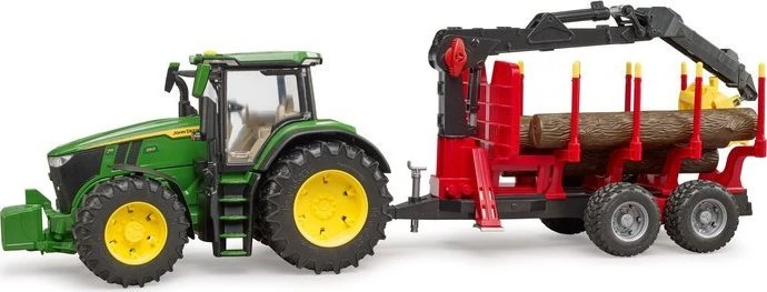 Komplektas Bruder John Deere 7R 350 su miško priekaba