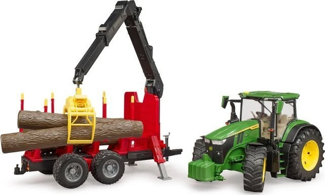 Komplektas Bruder John Deere 7R 350 su miško priekaba