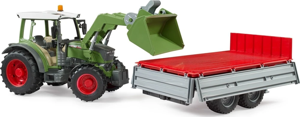 BRUDER 1:16 Fendt Vario 211 traktorius su priekiniu krautuvu ir paverčiama priekaba, 02182