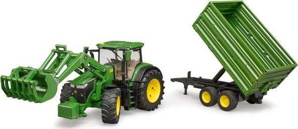 Traktorius su krautuvu ir priekaba Bruder 03155 John Deere 7R 350